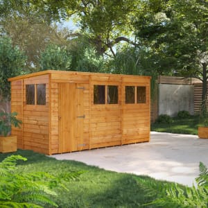 Power Sheds 12 x 6ft Pent Overlap Dip Treated Shed