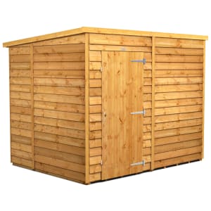 Power Sheds 8 x 6ft Pent Overlap Dip Treated Windowless Shed