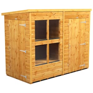 Power Sheds 8 x 4ft Pent Shiplap Dip Treated Potting Shed - Including 4ft Side Store