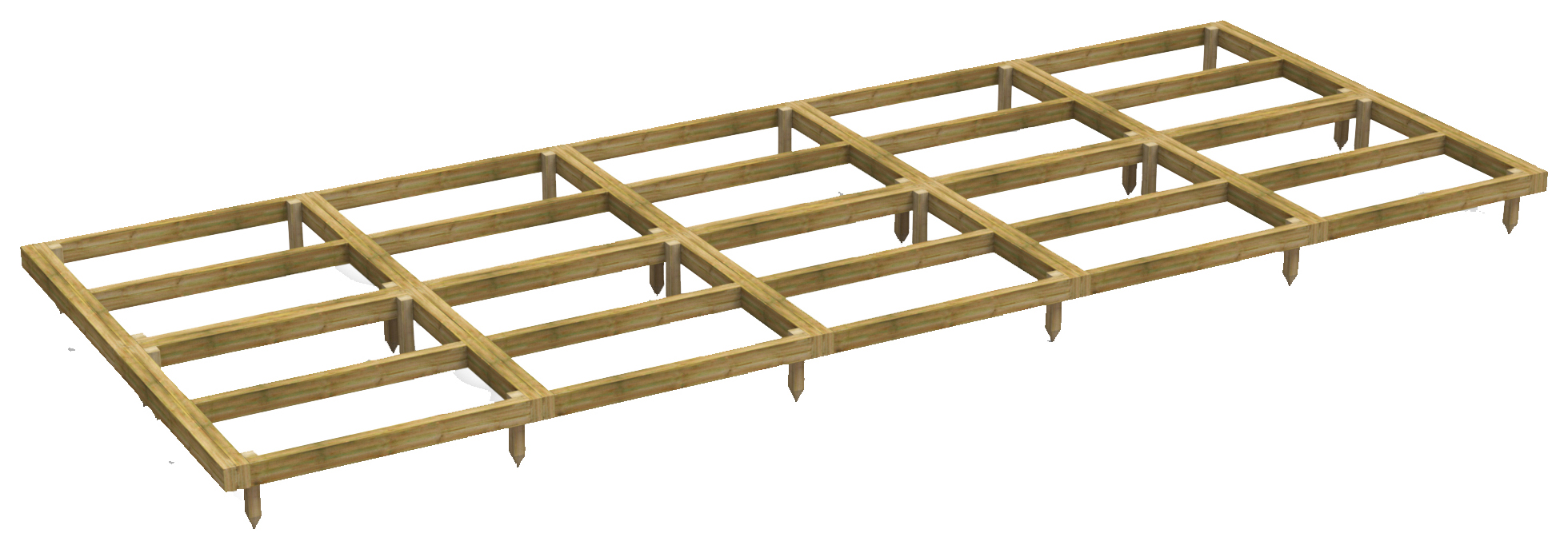Power Sheds 20 x 8ft Pressure Treated Garden Building Base Kit