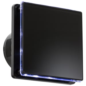 Knightsbridge Extractor Fan with Backlit LED and Overrun Timer - Black