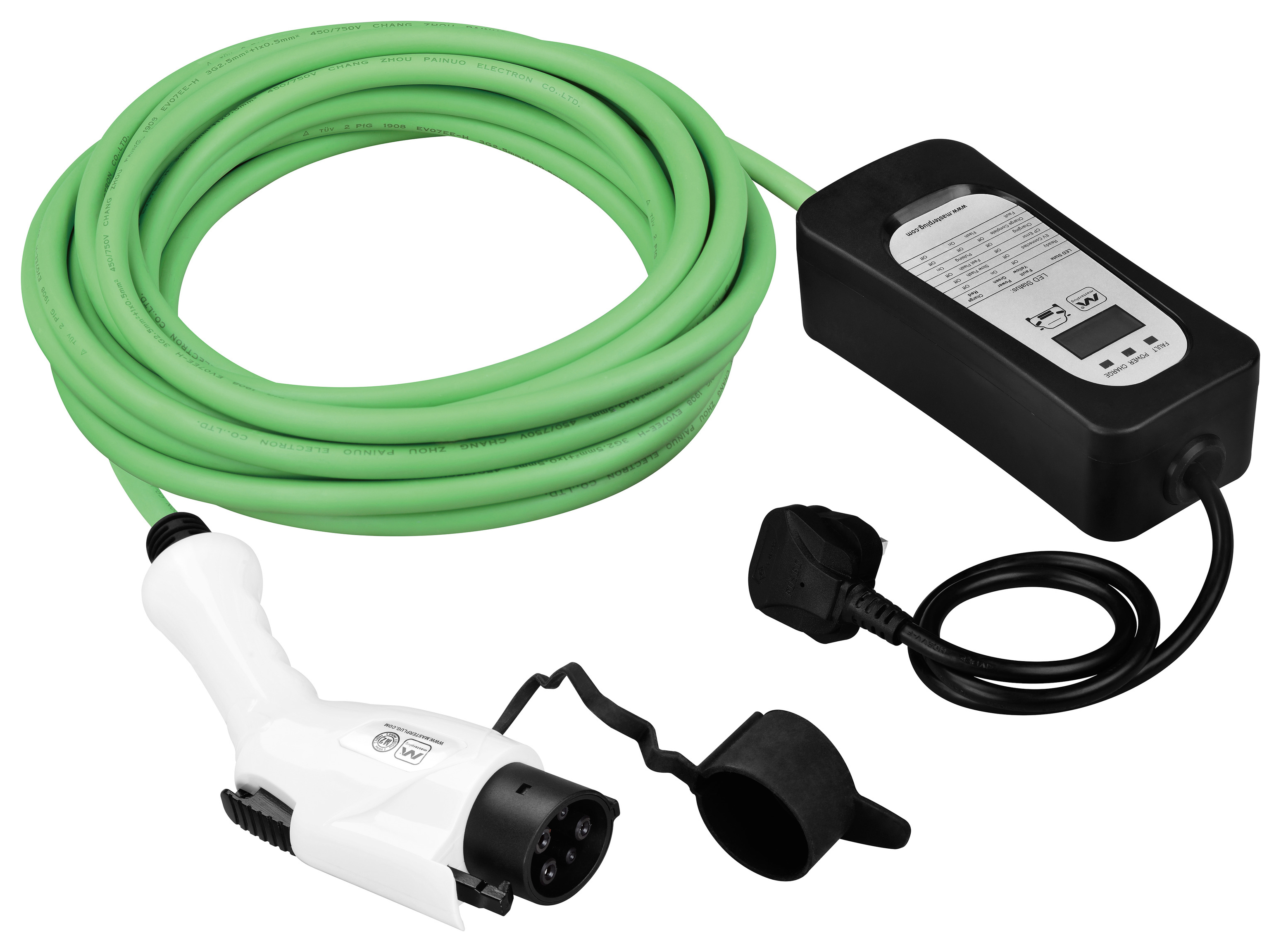 Masterplug Mode 2 Type 1 Electric Car Charging Cable - 10m