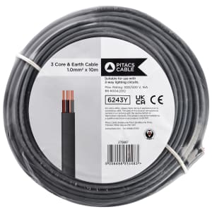 3 Core 6243Y Grey Earth Cable - 1mm2 - 10m