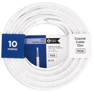 RG6 White Coaxial Cable - 10m