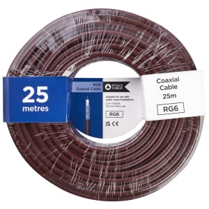 RG6 Brown Coaxial Cable - 25m