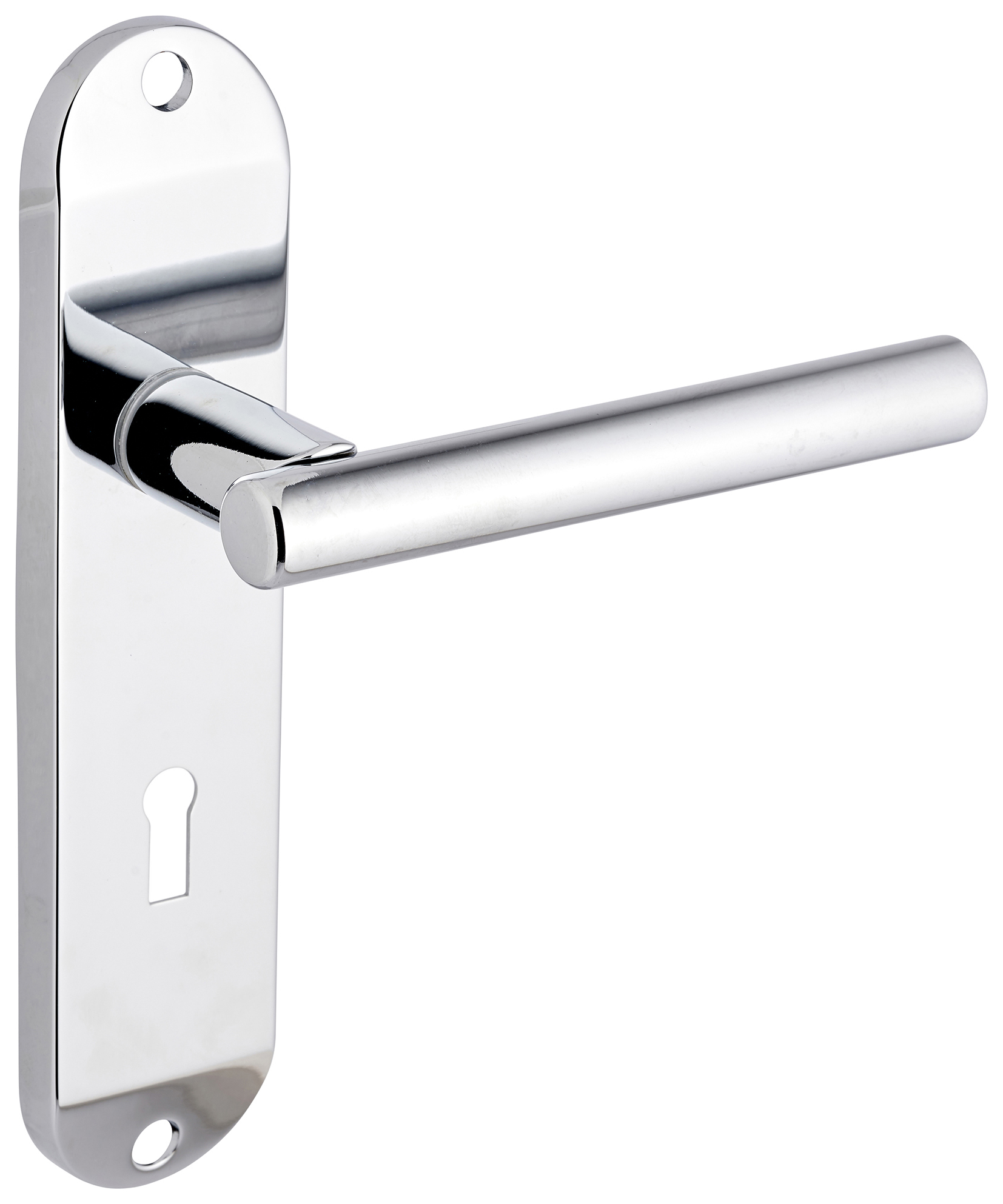 Kemsley Polished Chrome Lever Lock Door Handle - 1 Pair