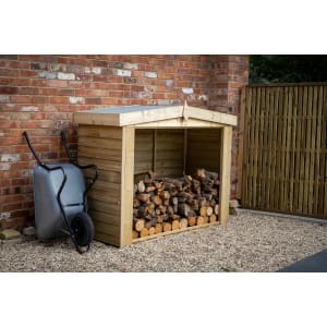 Forest Garden Overlap Pressure Treated Apex Log Store - 6ft 6in x 2ft 8in