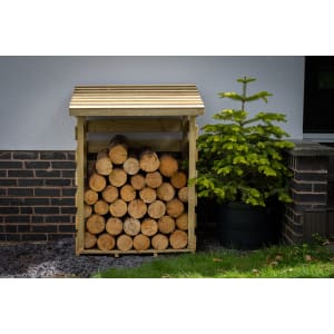 Forest Garden Compact Pent Log Store - 3ft 2in x 2ft 8in