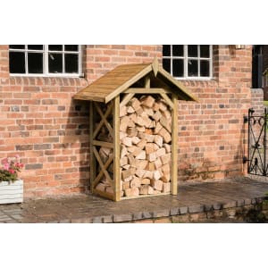 Forest Garden Apex Wall Log Store - 4ft 5in x 2ft 10in