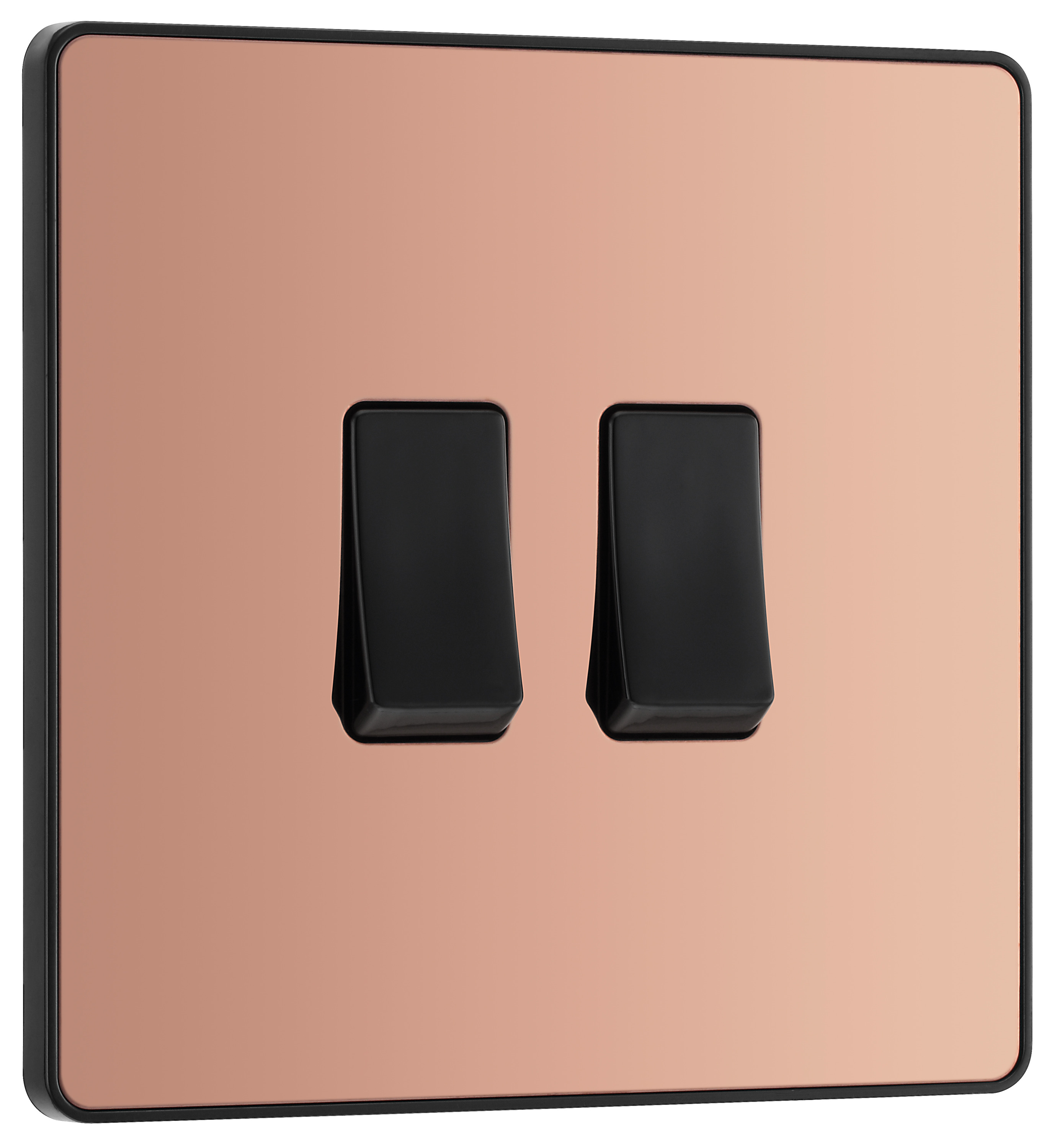 BG Evolve Polished Copper 20A 16Ax Double Light Switch - 2 Way