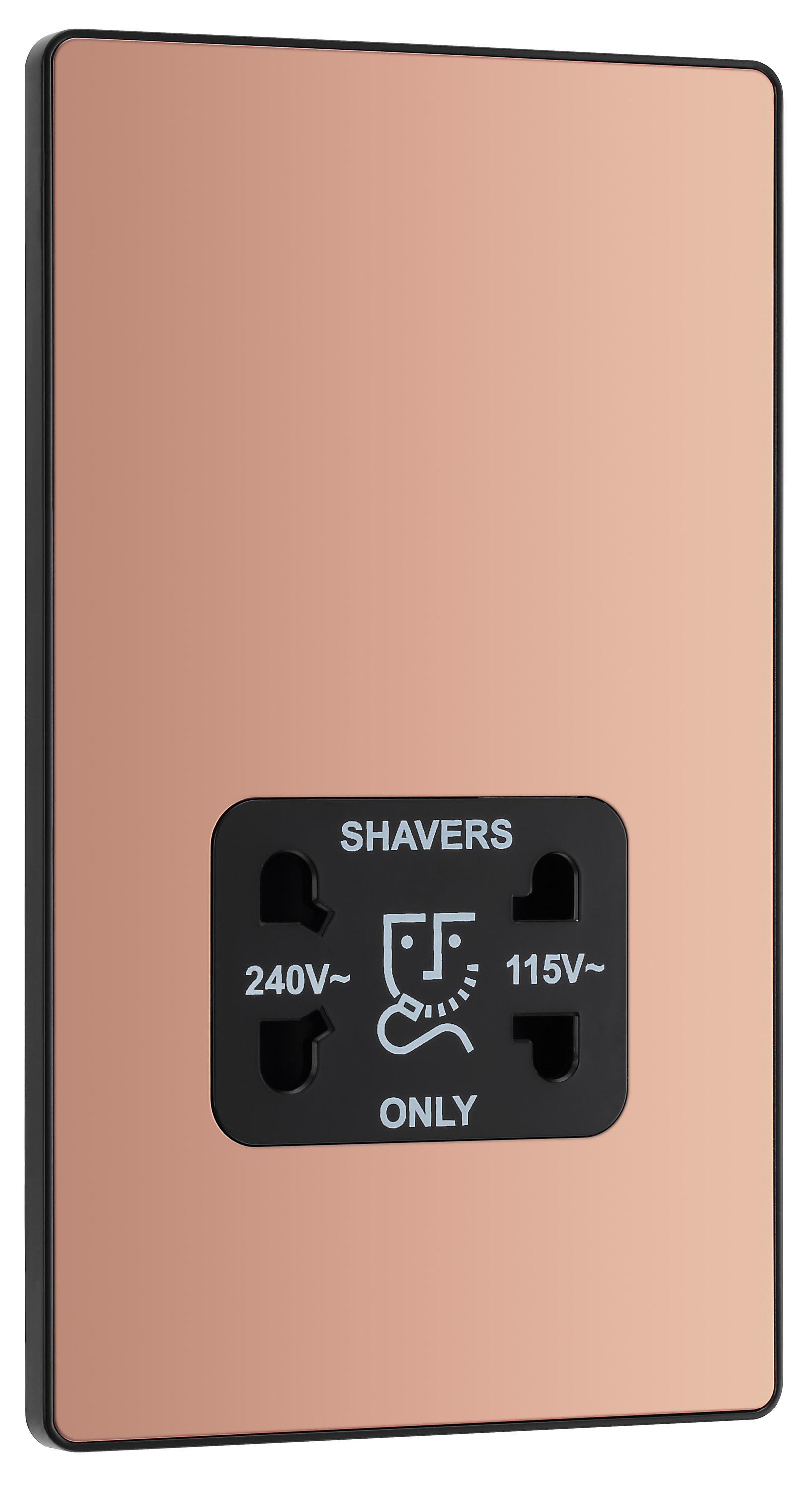 BG Evolve Polished Copper Dual Voltage Shaver Socket - 115 / 240V