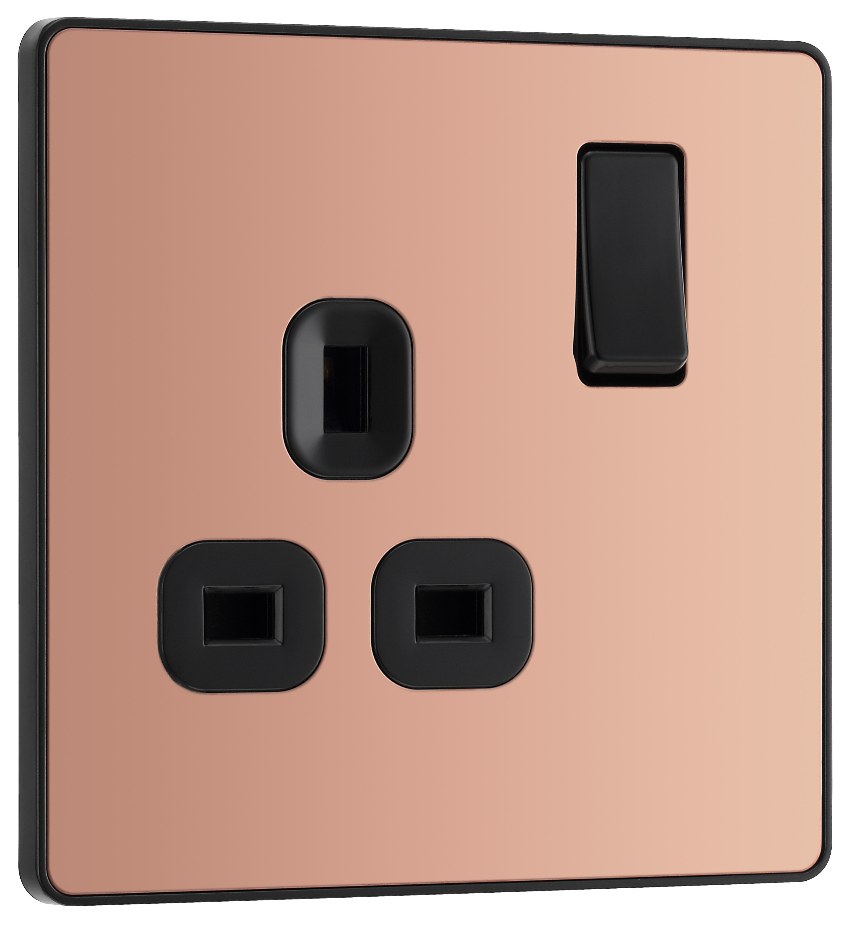 BG Evolve Polished Copper 13A Single Switched Power Socket