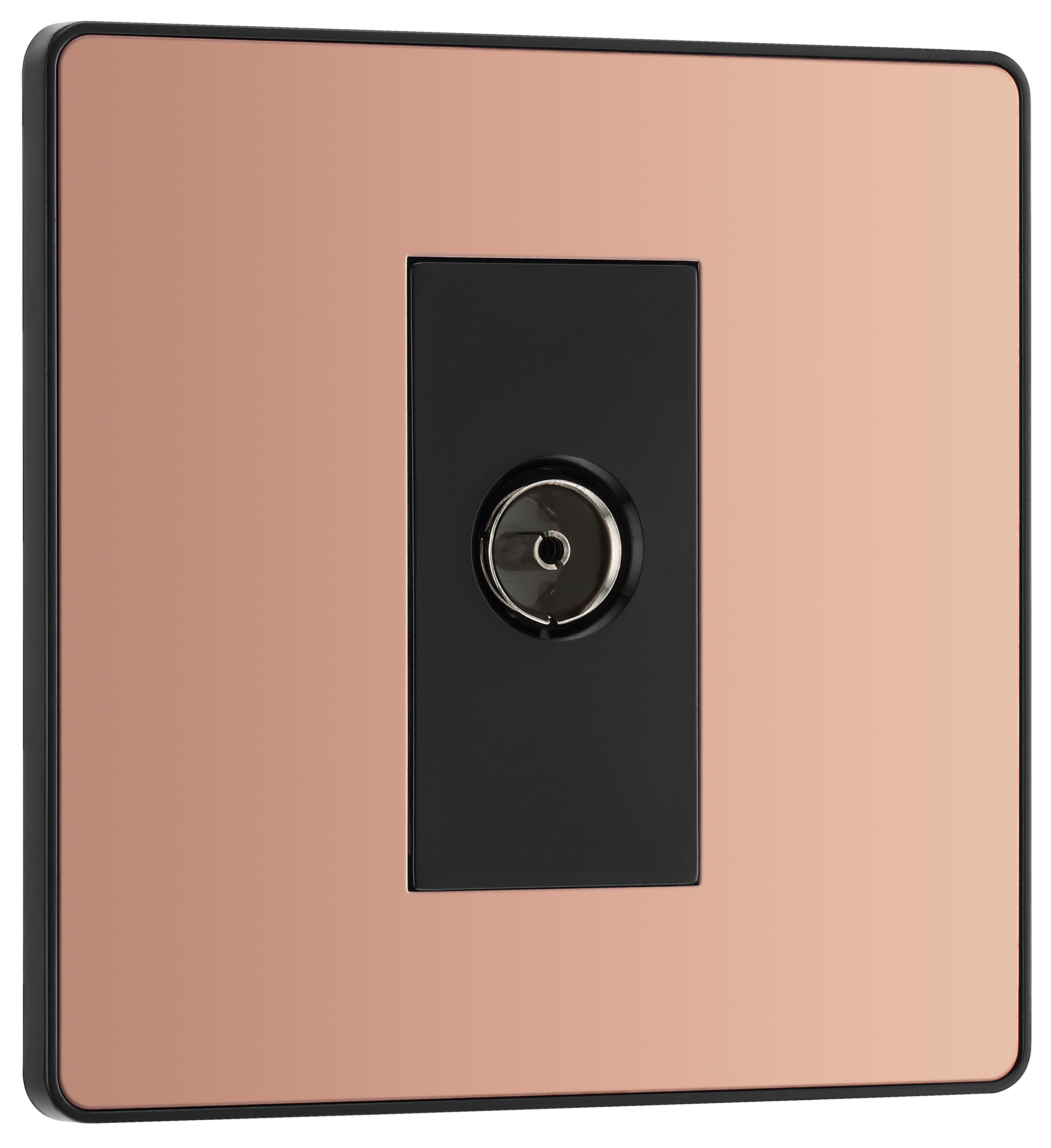 BG Evolve Polished Copper Single Socket for TV or FM Co-Axial Aerial Connection