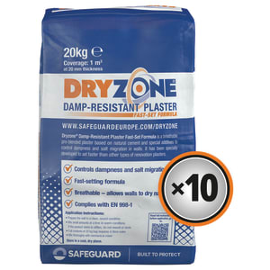 Dryzone Fast Set Renovation Plaster - 10 Bags - 20kg