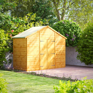 Power Sheds 4 x 10ft Double Door Apex Shiplap Dip Treated Windowless Shed