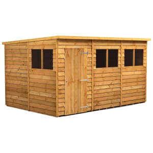 Power Sheds Pent Overlap Dip Treated Shed - 12 x 8ft