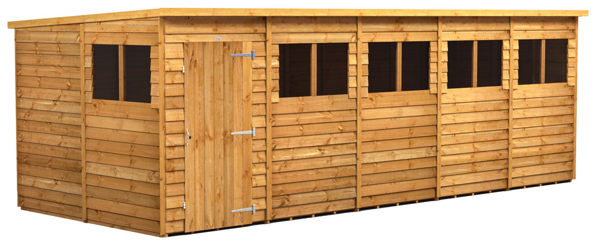 Power Sheds 20 x 8ft Pent Overlap Dip Treated Shed