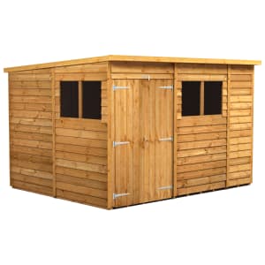 Power Sheds Double Door Pent Overlap Dip Treated Shed - 10 x 8ft