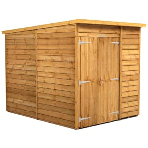 Power Sheds Double Door Pent Overlap Dip Treated Windowless Shed - 6 x 8ft