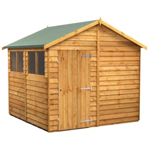 Power Sheds Apex Overlap Dip Treated Shed - 8 x 8ft