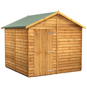 Power Sheds Apex Overlap Dip Treated Windowless Shed - 8 x 8ft