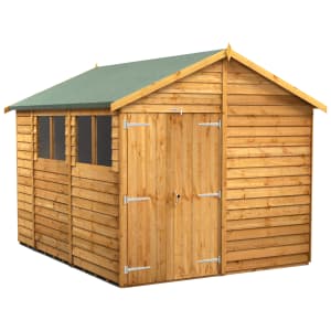 Power Sheds Double Door Apex Overlap Dip Treated Shed - 10 x 8ft