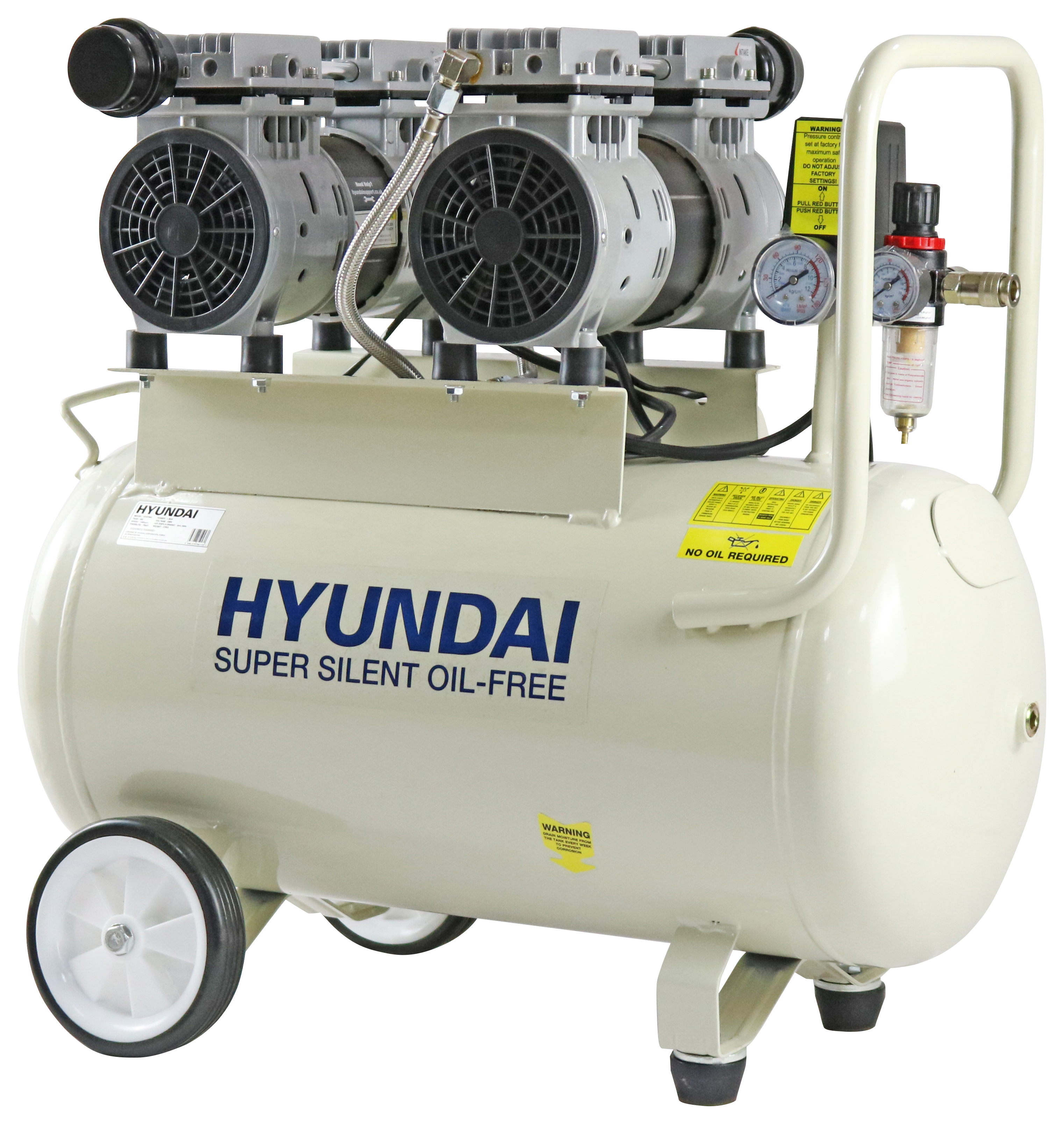 Hyundai HY27550 50L OIL-FREE Low Noise Air Compressor - 1500W