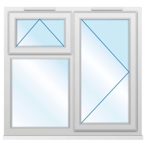 Euramax uPVC White Right Side Hung & Top Hung Casement Window - 1190 x 1160mm