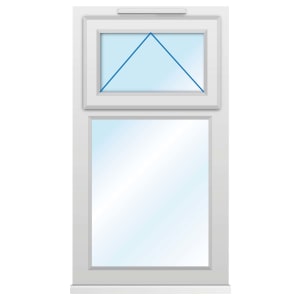 Euramax uPVC White Top Hung Obscure Glass Casement Window - 610 x 1010mm