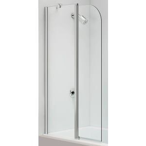 Nexa By Merlyn Easy-Fit Two Panel Hinged Curved Bath Screen - 1500 x 900mm