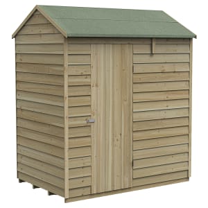 Forest Garden 6 x 4ft 4Life Reverse Apex Overlap Pressure Treated Windowless Shed with Base
