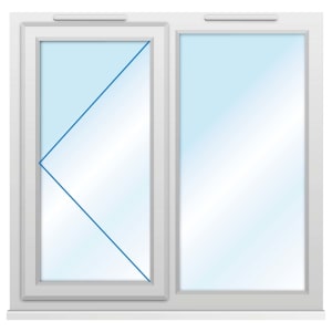 Euramax uPVC White Left Side Hung & Fixed Lite Casement Window - 1190 x 1160mm