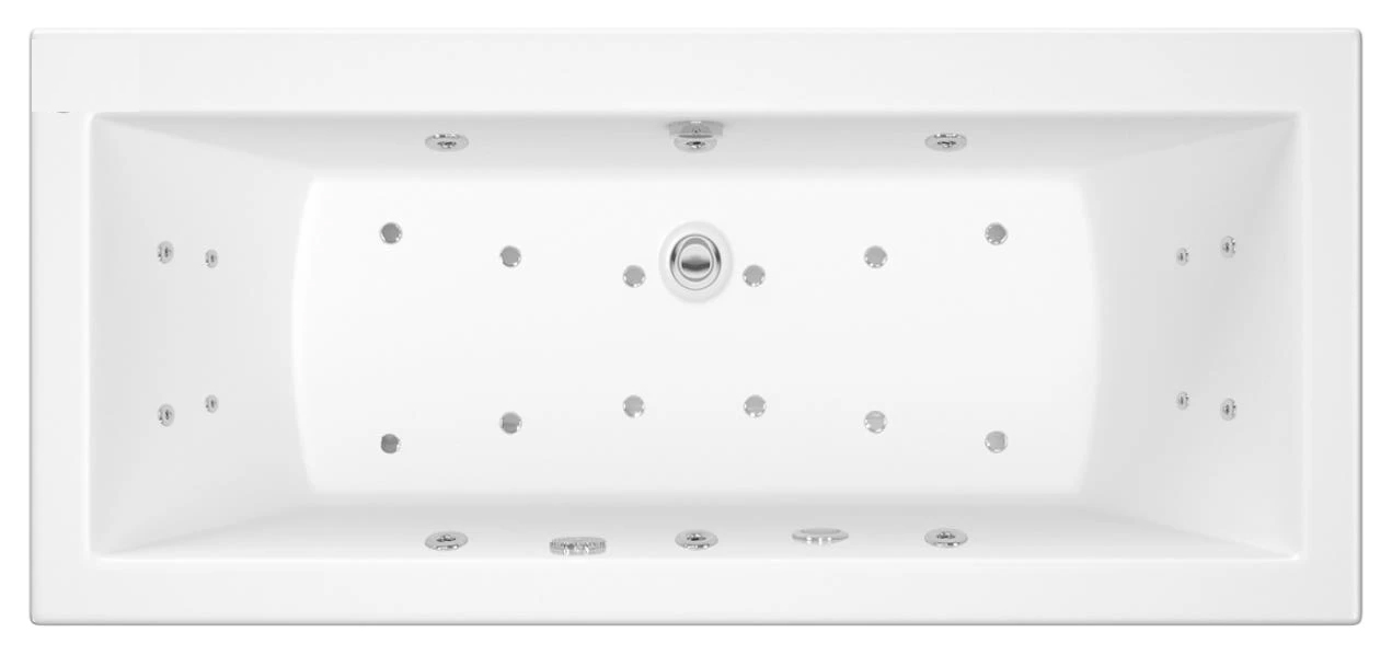 Trojan Prinsted Single Ended 14 Jet Whirlpool Bath with Airspa & LED Light 1700 x 700mm