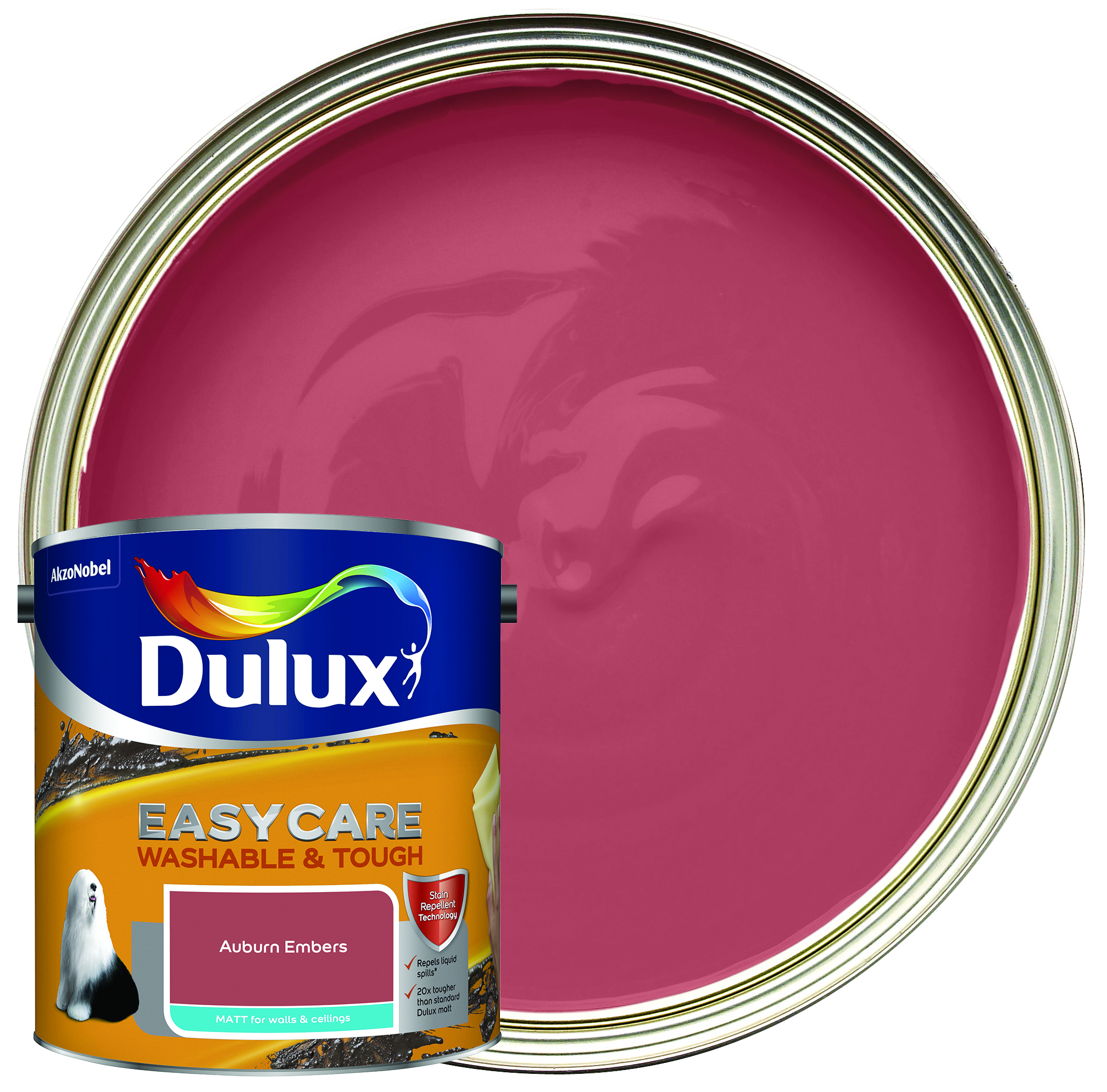 Dulux Easycare Washable & Tough Matt Emulsion Paint - Auburn Embers - 2.5L