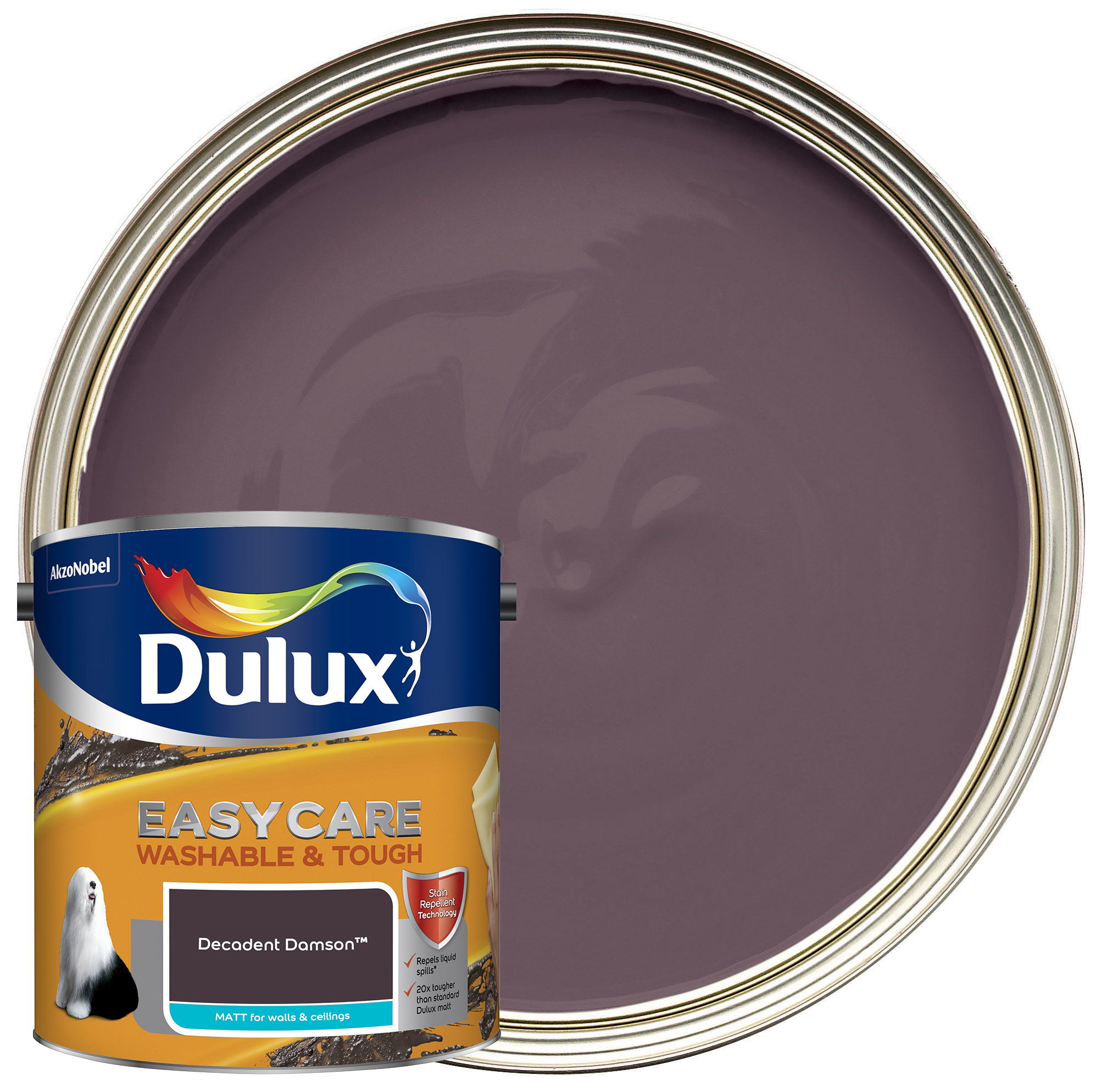 Dulux Easycare Washable & Tough Matt Emulsion Paint - Decadent Damson - 2.5L