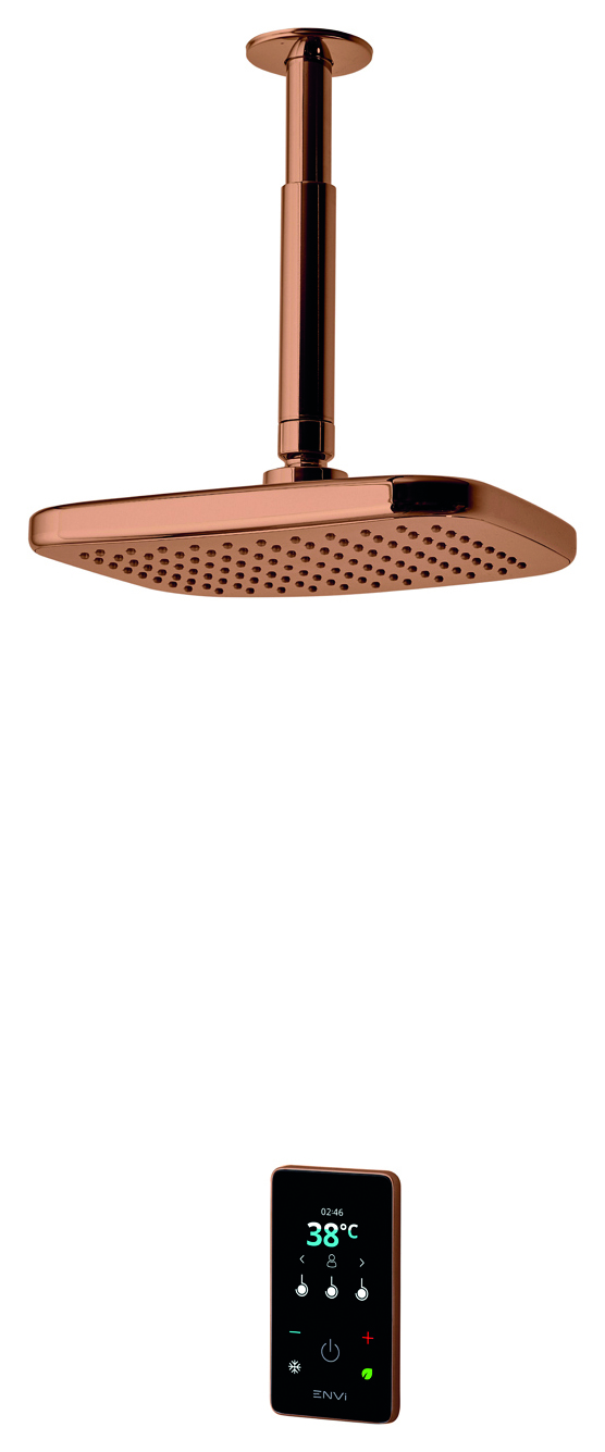 Triton ENVi Brushed Copper Fixed Head Thermostatic Electric Shower - 9kW