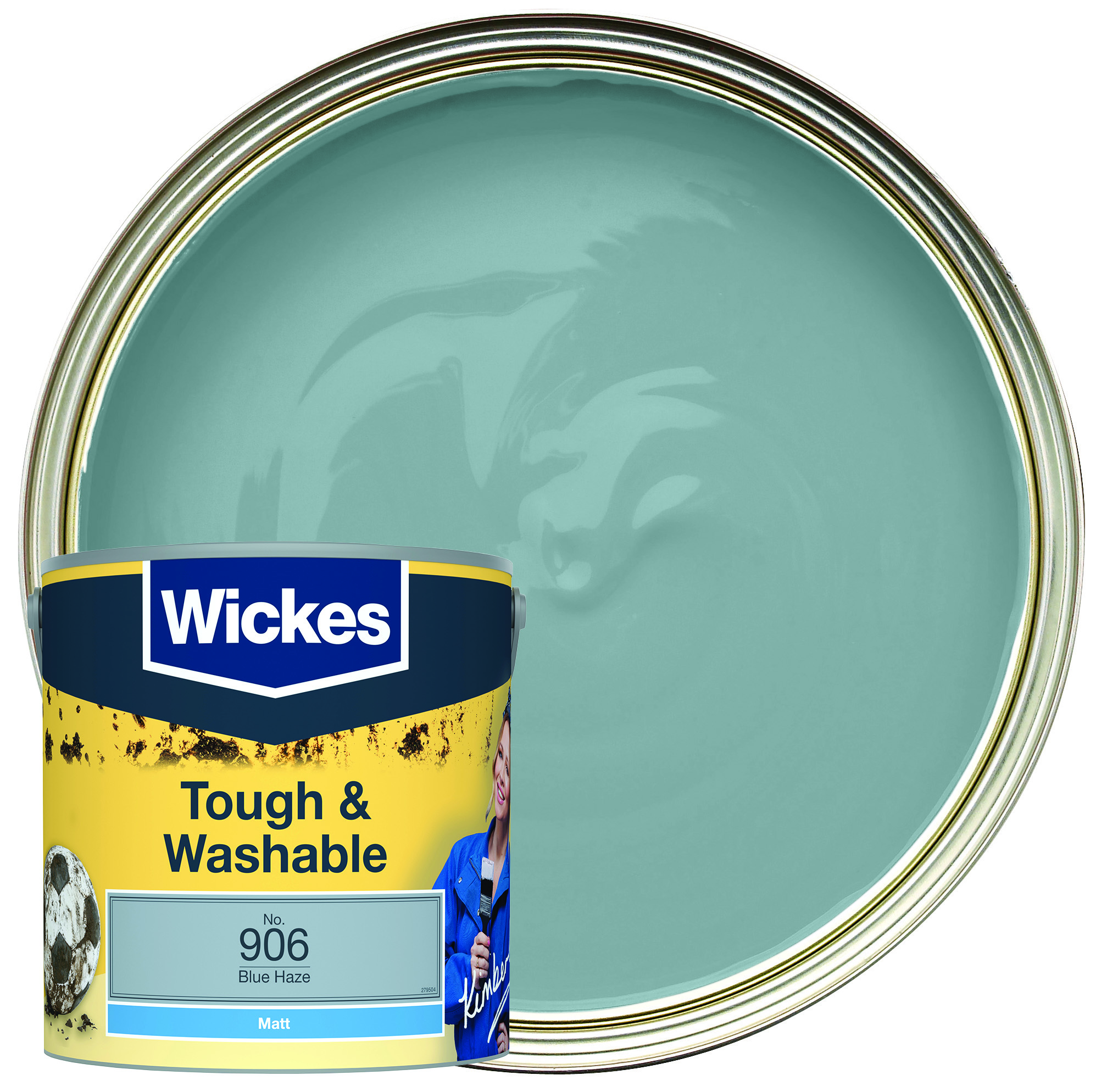 Wickes Tough & Washable Matt Emulsion Paint By Kimberley Walsh - Blue Haze - 2.5L