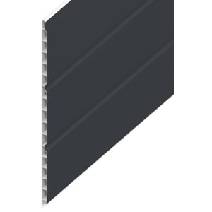 Wickes PVCu Anthracite Grey Hollow Soffit Board - 300 x 9 x 3000mm