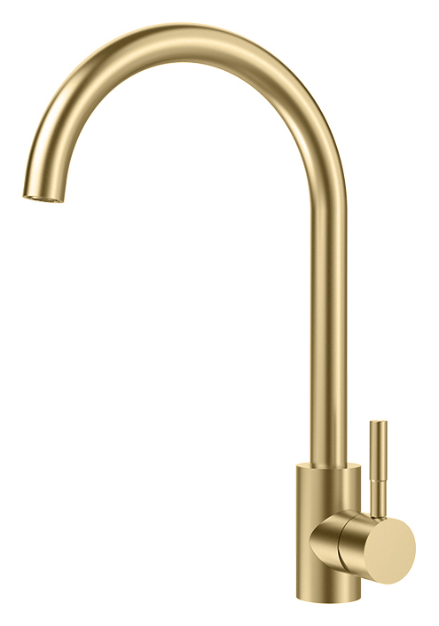 Wickes Perugia Single Lever Stainless Steel Tap - Brushed Brass