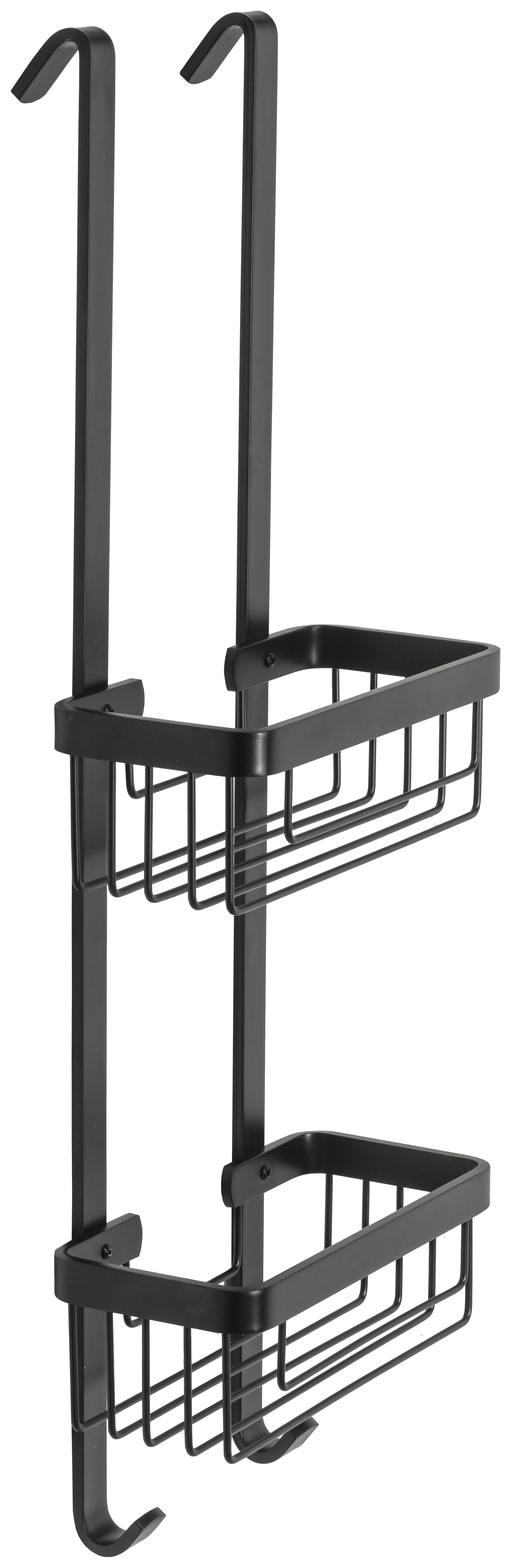 Croydex Aluminium 2 Tier Hook Over Basket - Black