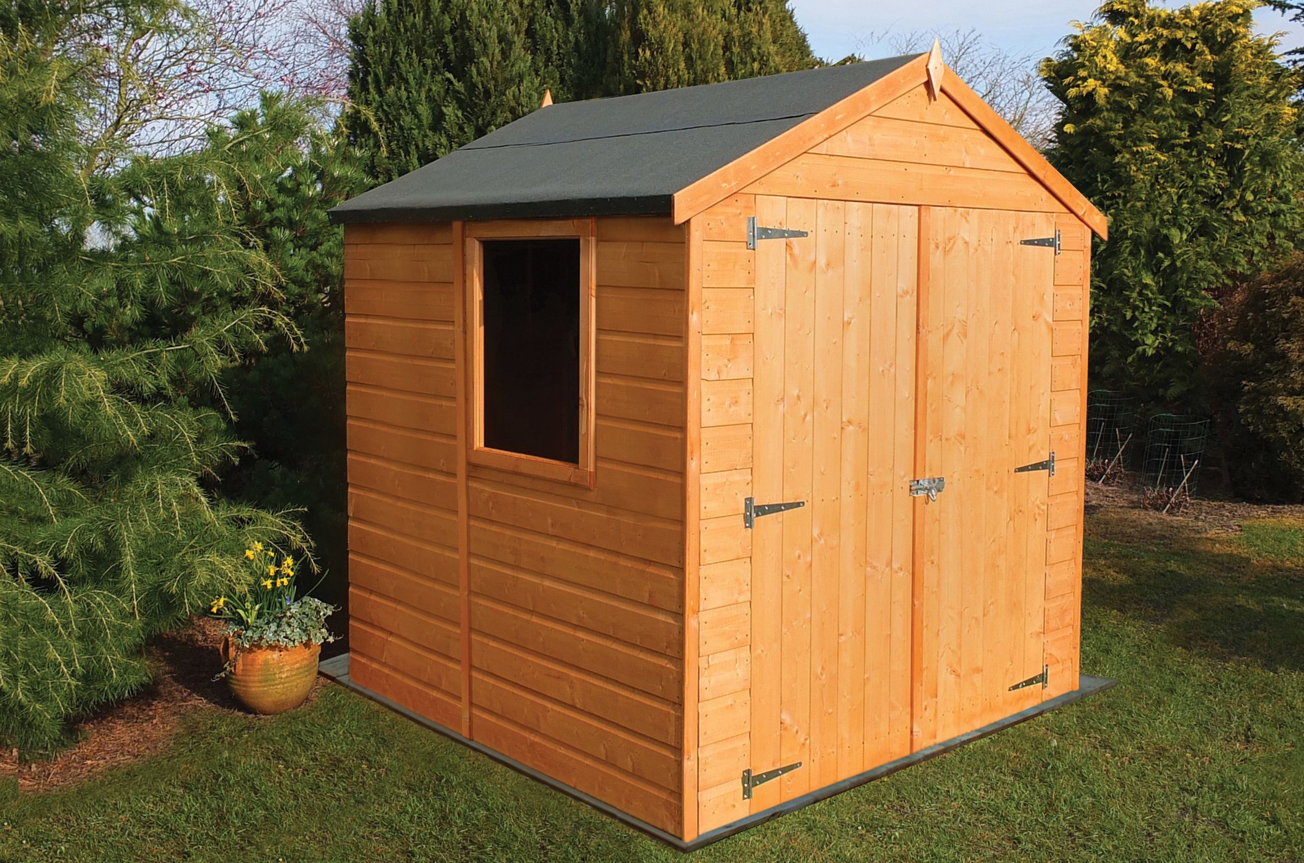 Shire Apex Shiplap Dip Treated Double Door Shed - 6 x 6ft