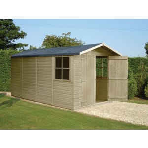 Shire Apex Shiplap Pressure Treated Double Door Modular Shed - 7 x 13ft