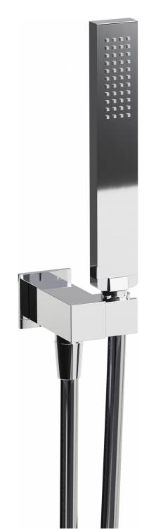 Abode Square Combined Wall Outlet with Handshower & Bracket - Chrome