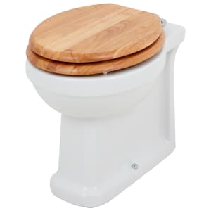 Wickes Oxford Traditional Back to Wall Comfort Height Furniture Pan& Oak Soft Close Seat