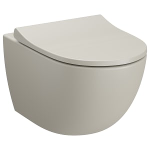 VitrA Norden Easy Clean Wall Hung Toilet Pan & Soft Close Slim Seat - Matt Taupe