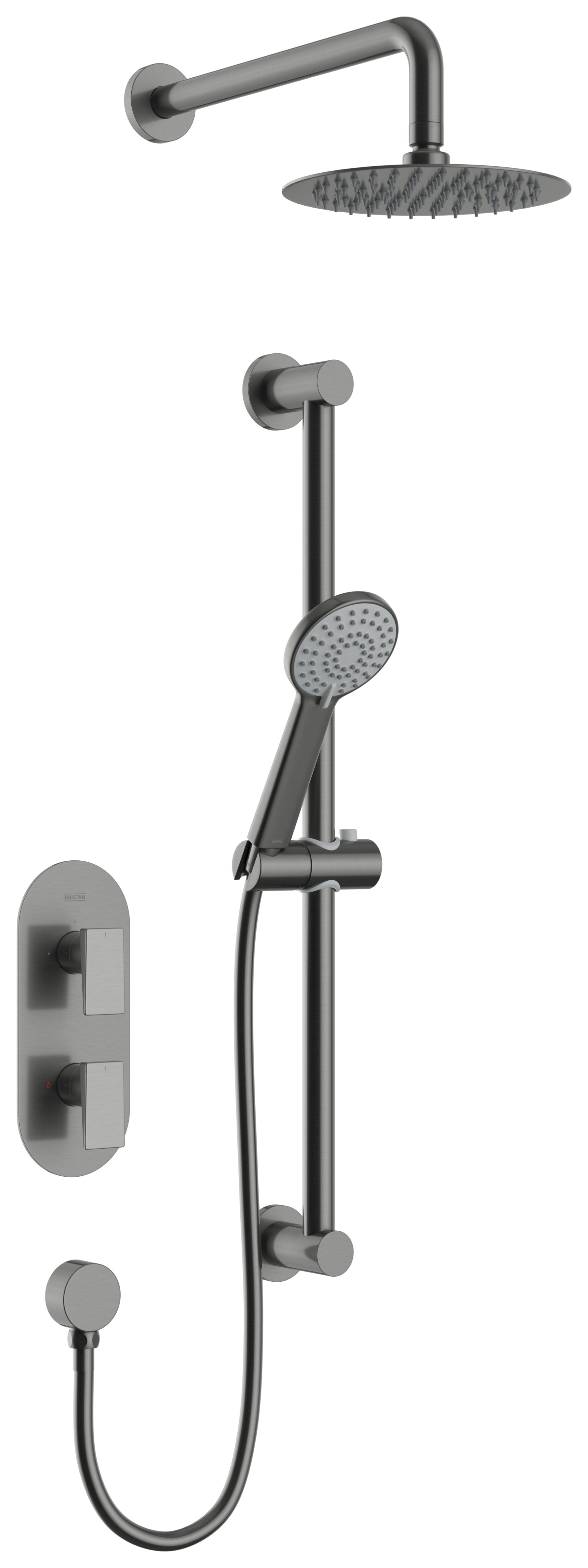 Bristan Frammento Recessed Dual Control Mixer Shower - Brushed Anthracite