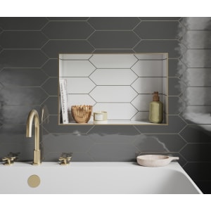 Wickes Boutique Clover White Gloss Ceramic Wall Tile - 300 x 100mm
