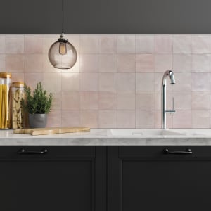 Wickes Boutique Flora Blush Pink Gloss Ceramic Wall Tile - 130 x 130mm