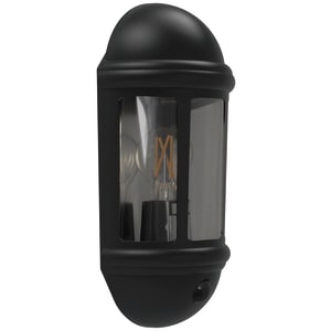 4Lite Outdoor PIR Half Wall Lantern - Black