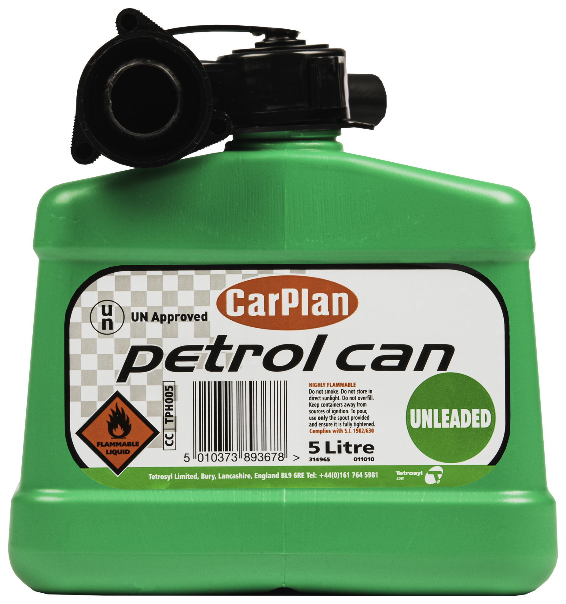 CarPlan Unleaded Petrol Fuel Can - 5L